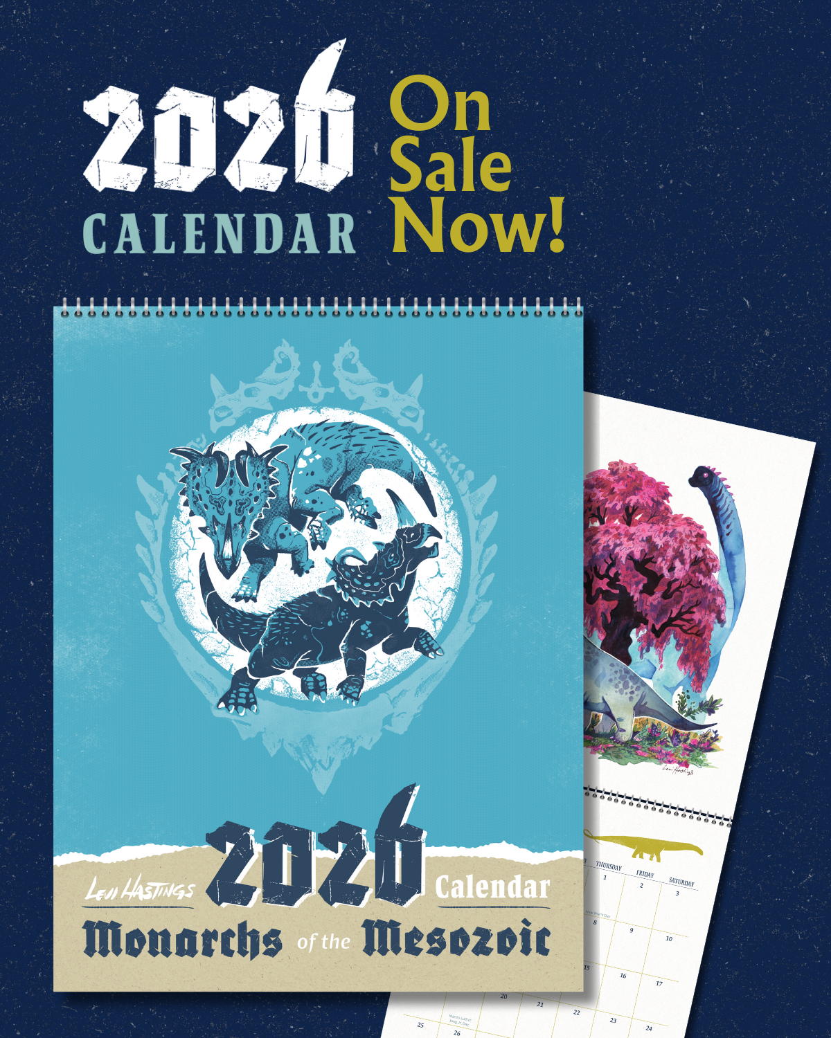 2026 Paleo Art Calendar - Monarchs of the Mesozoic - PREORDER
