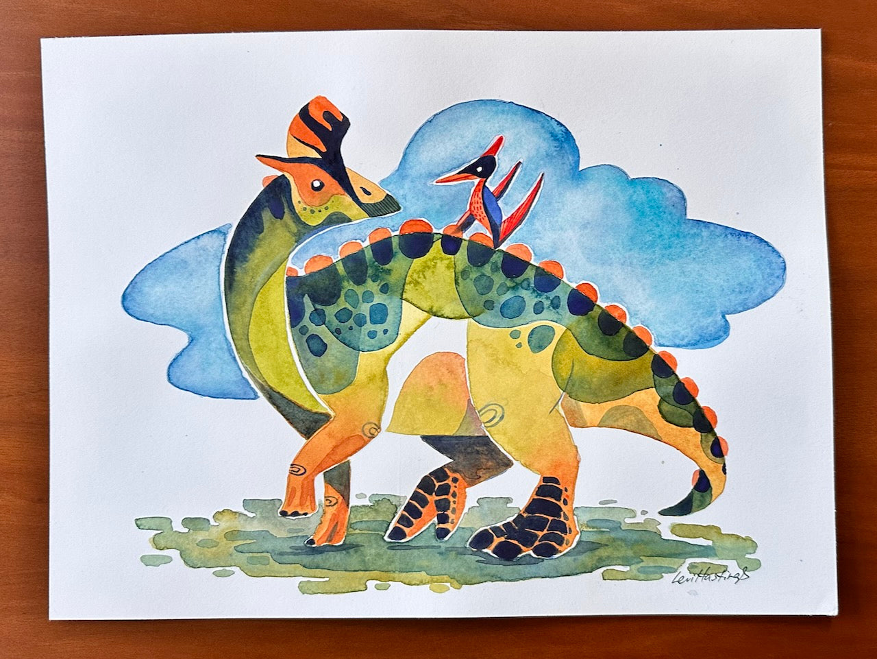 Lambeosaurus Landing - Fine Art Print