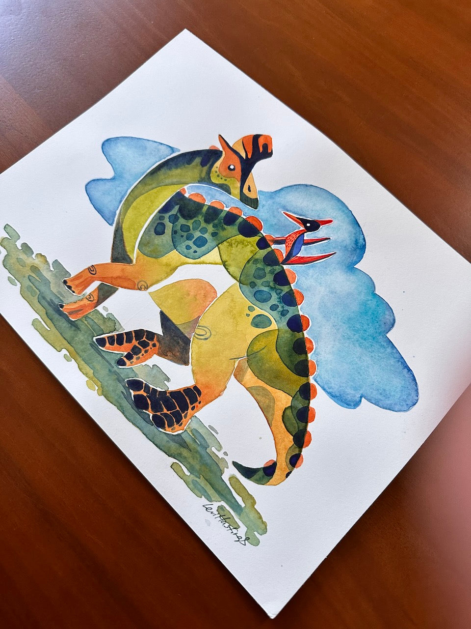Lambeosaurus Landing - Fine Art Print