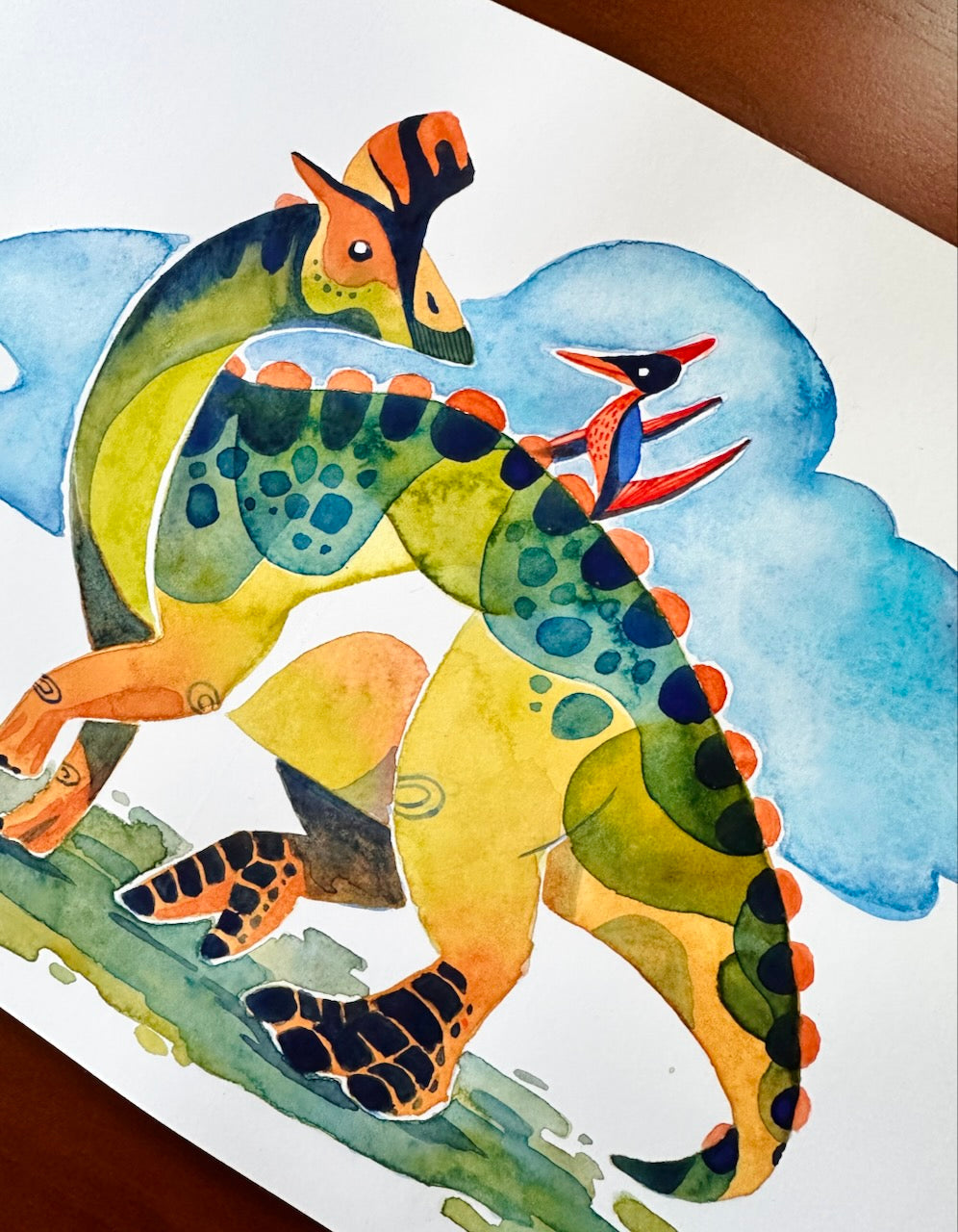 Lambeosaurus Landing - Fine Art Print