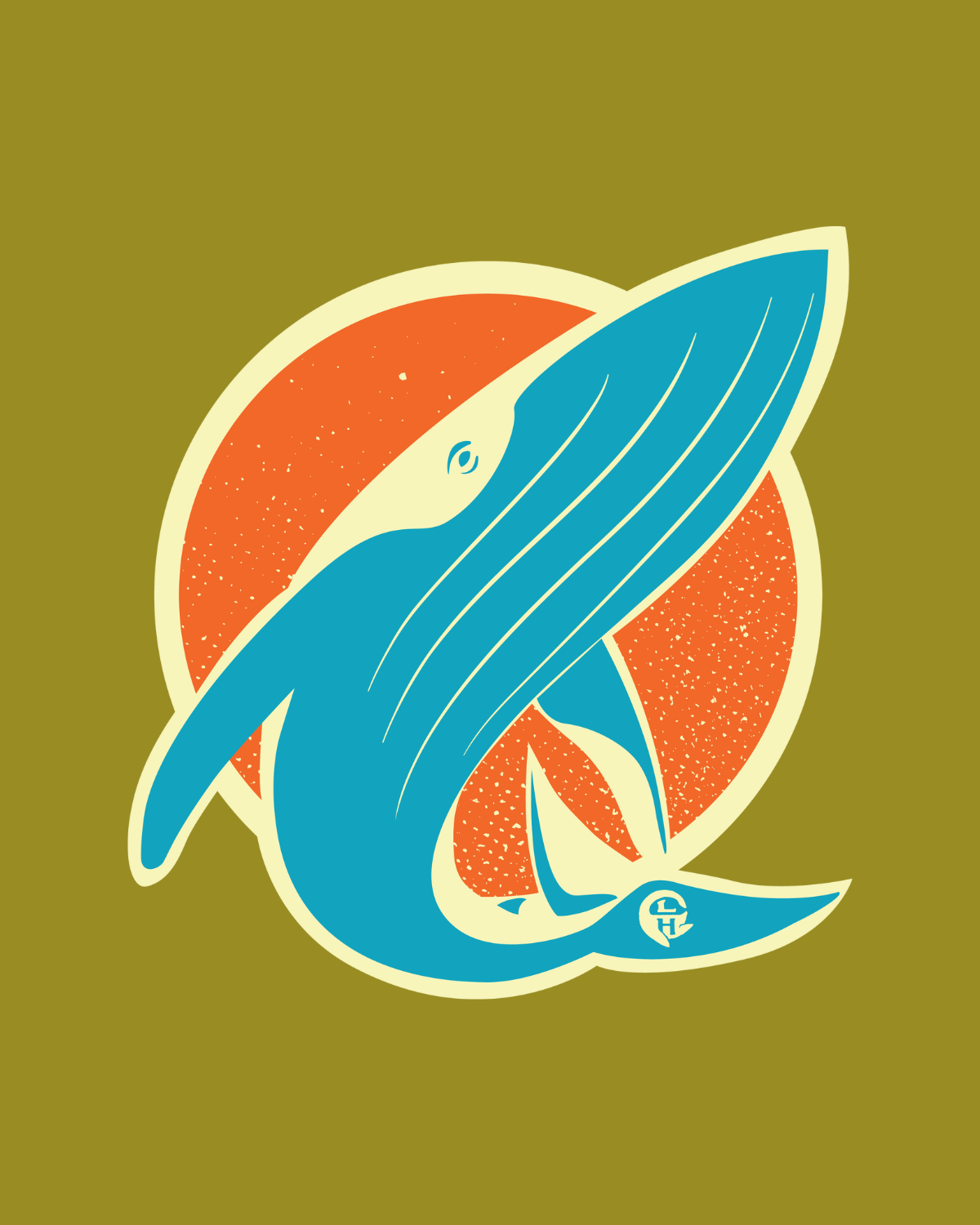 Sun Whale Sticker