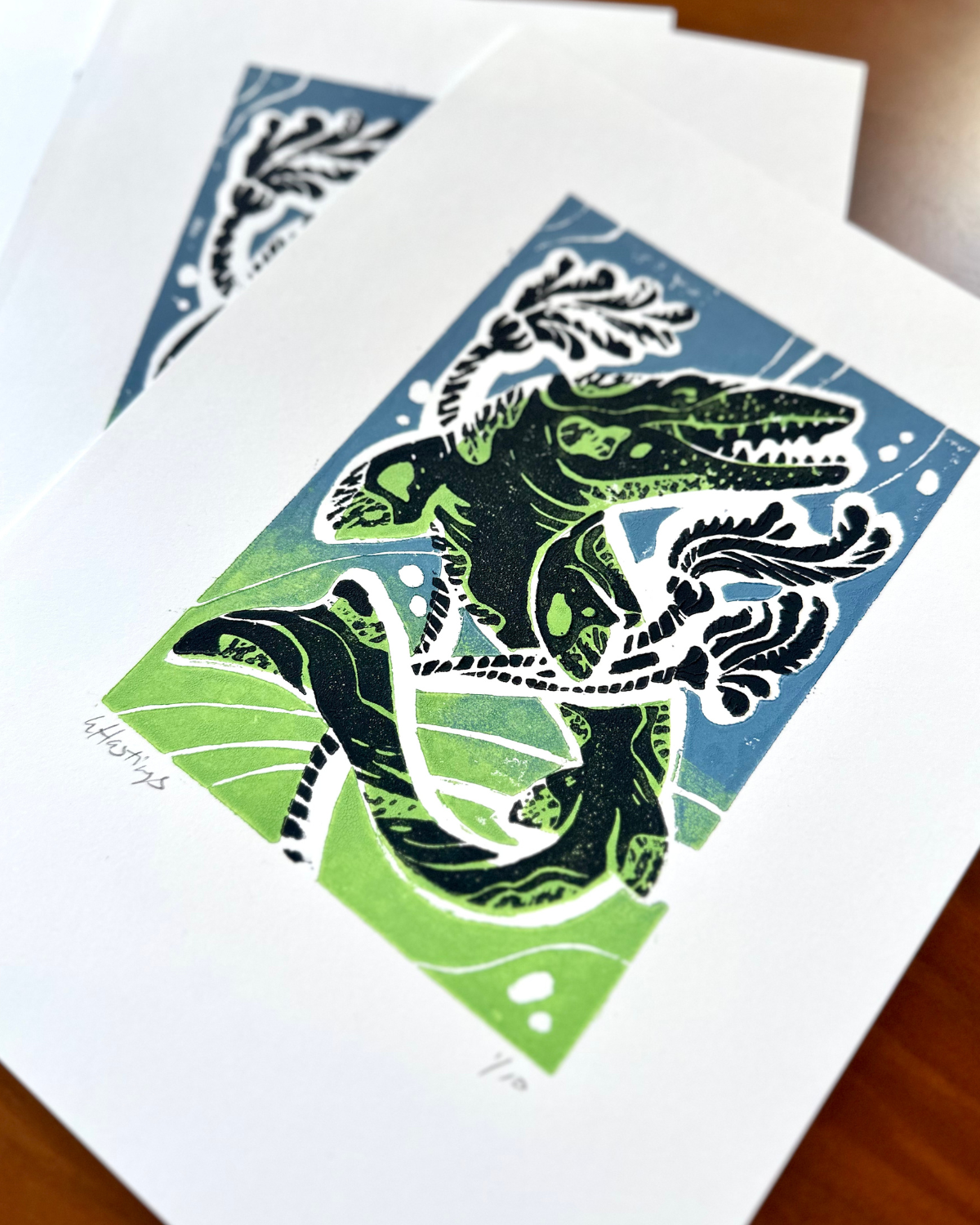 Mosasaurus Ltd Edition Linocut Print