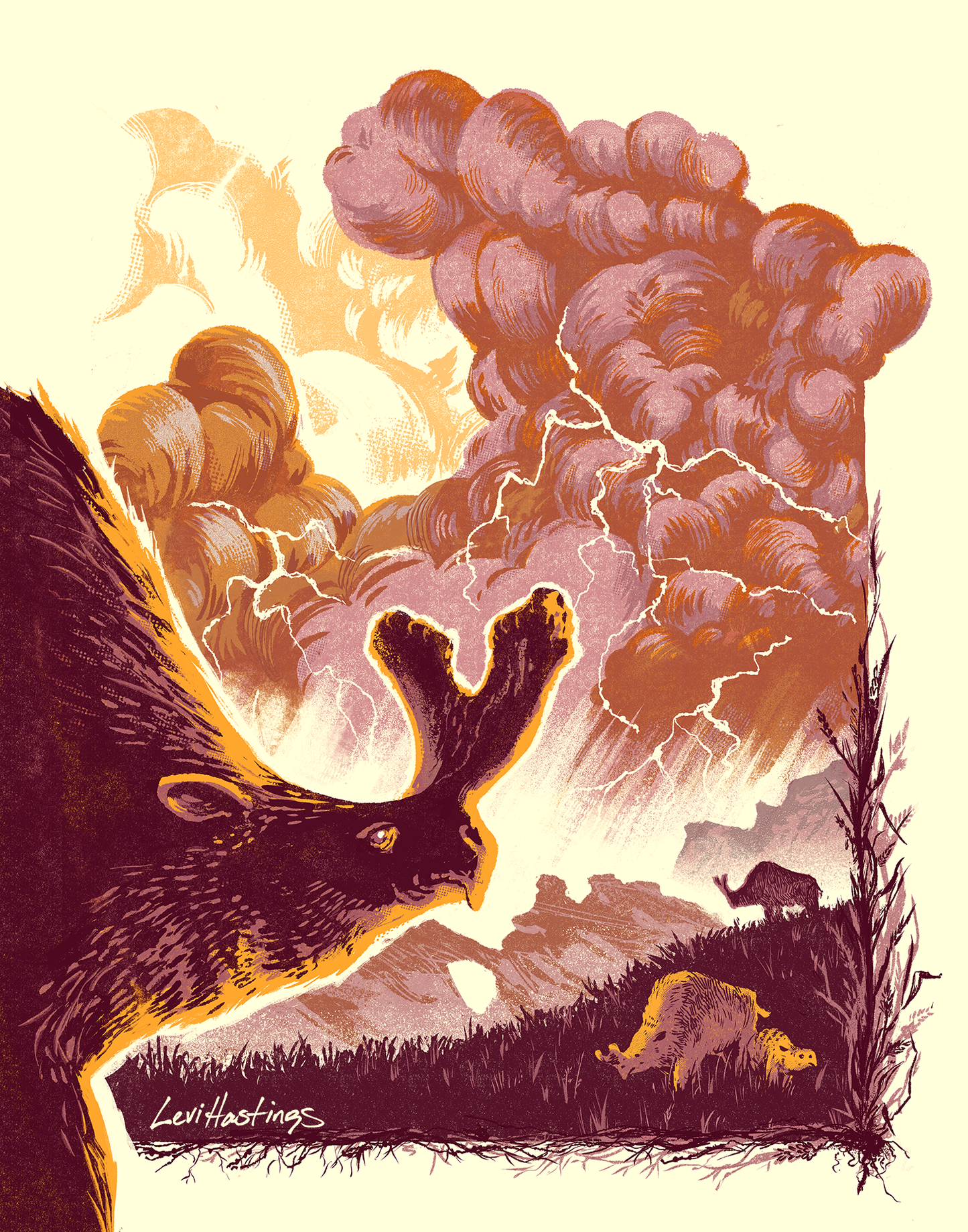 Brontotherium Thunder Beast - Fine Art Print