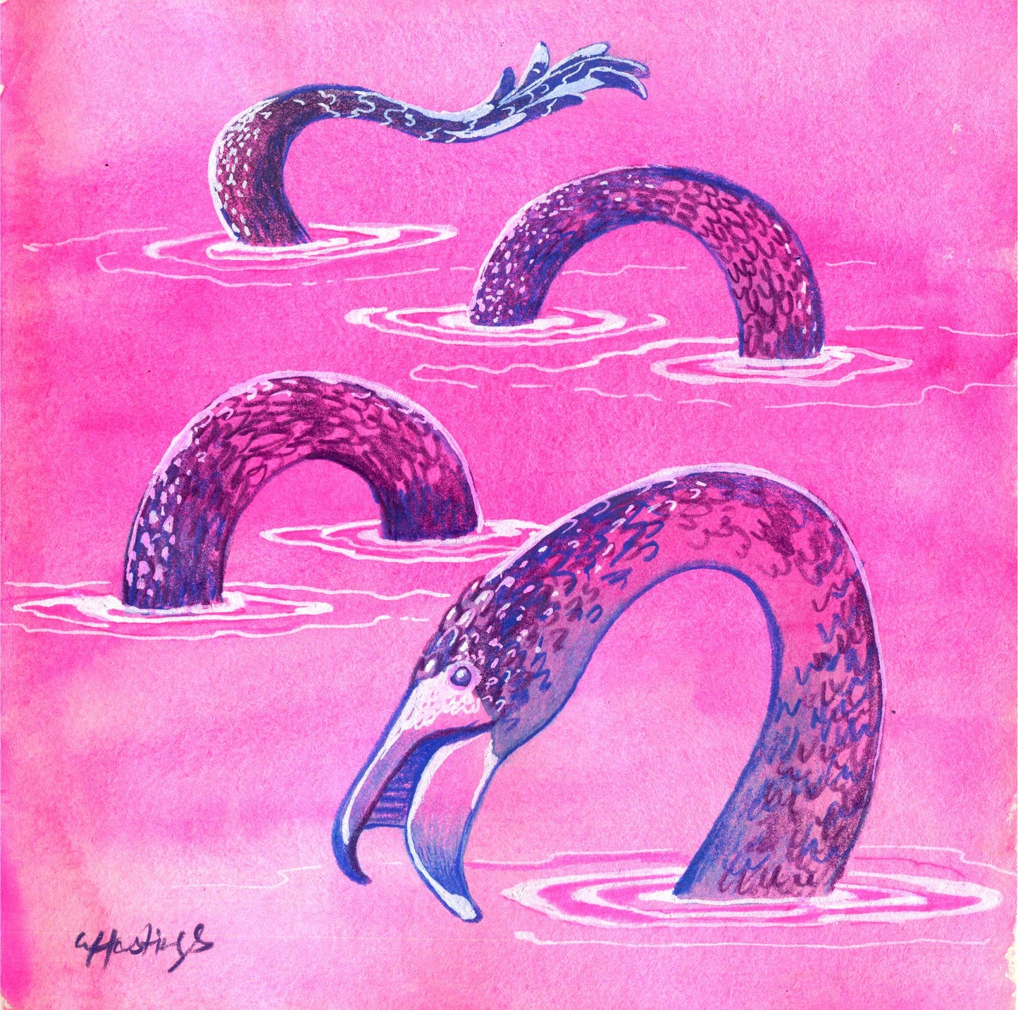 Flamingo Serpent - Original Painting