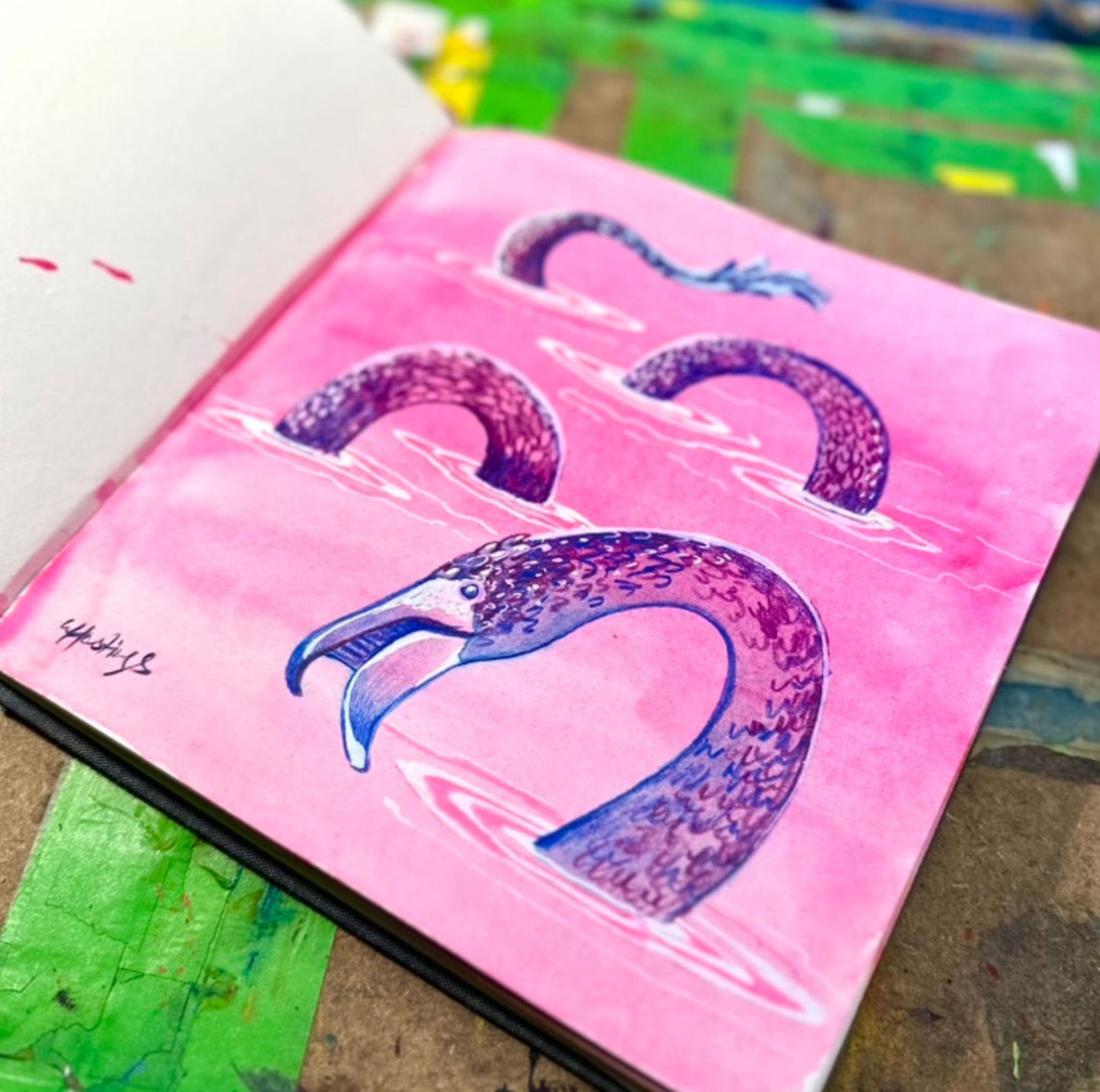 Flamingo Serpent - Original Painting