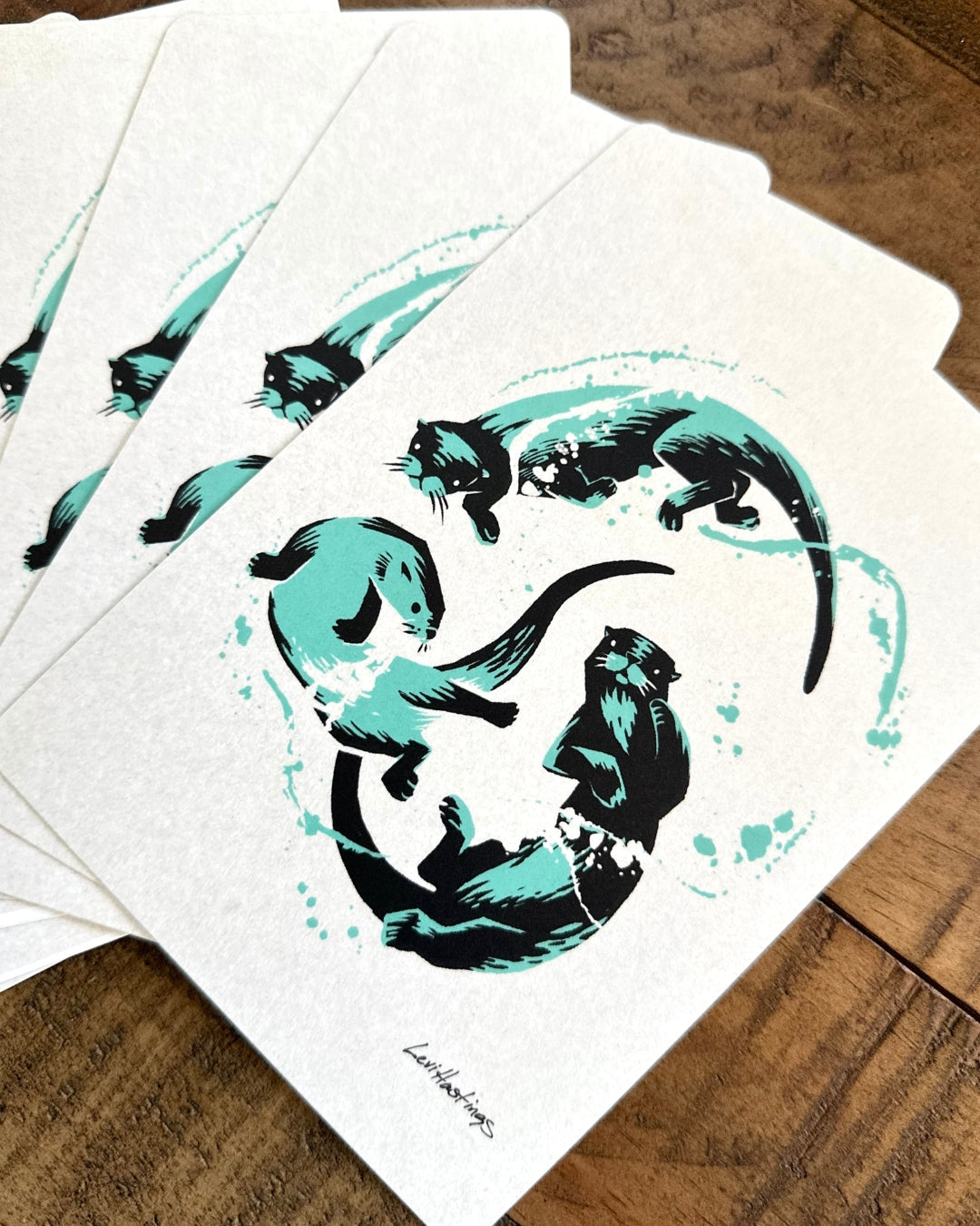 A Romp of Otters - Print