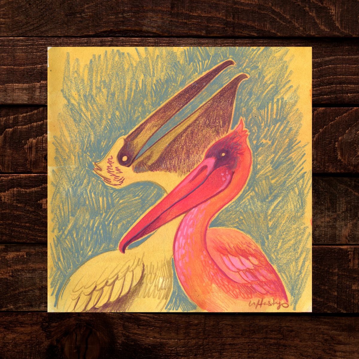 Pair of Pelicans - Original Painting