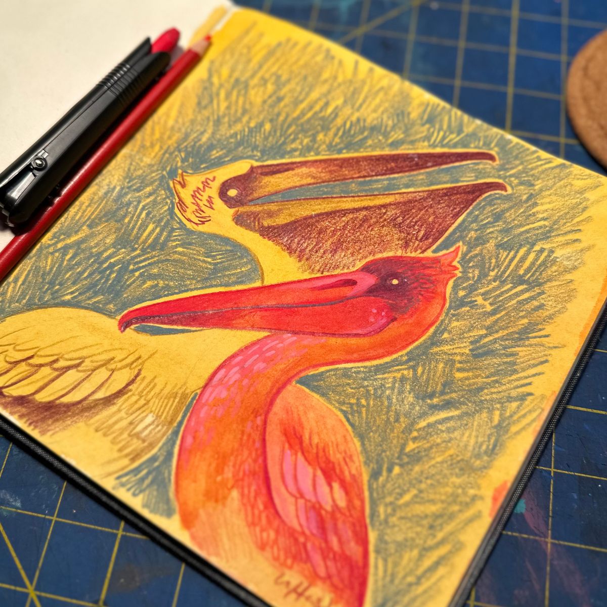 Pair of Pelicans - Original Painting