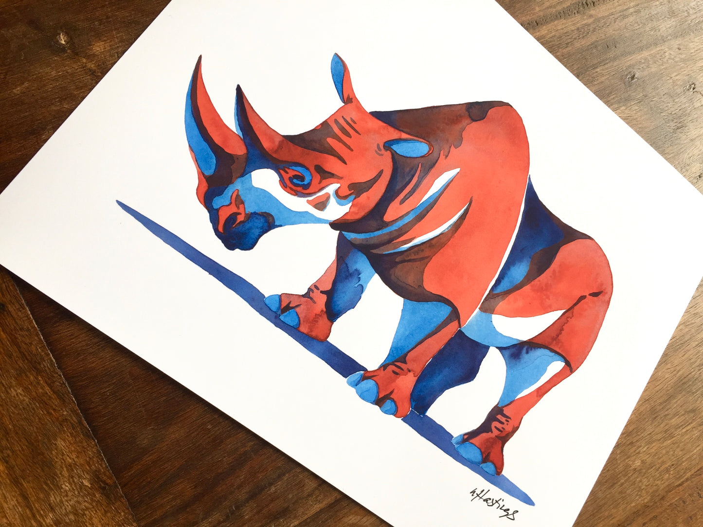 Red Rhino Print