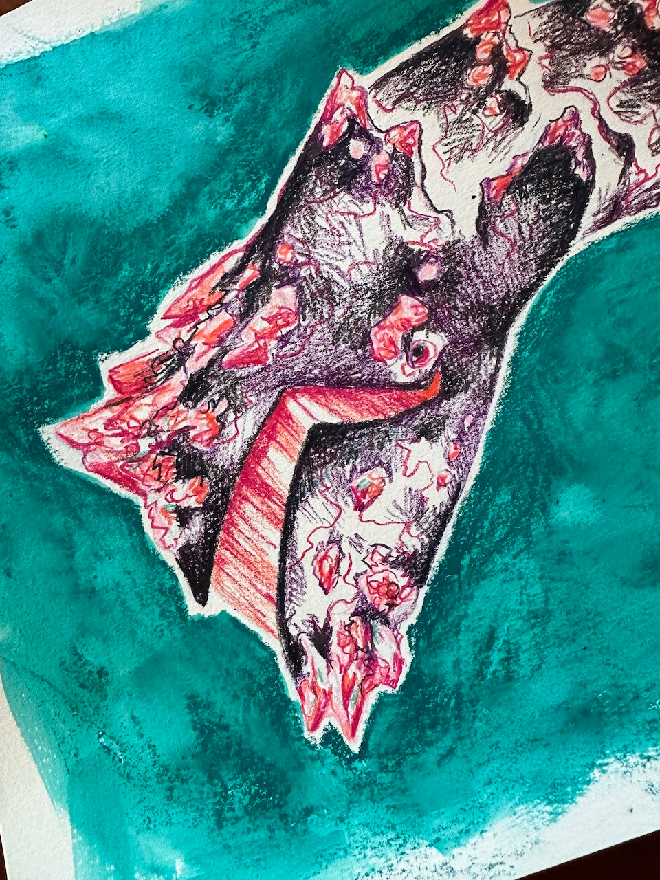 Horned Whale - Original Drawing