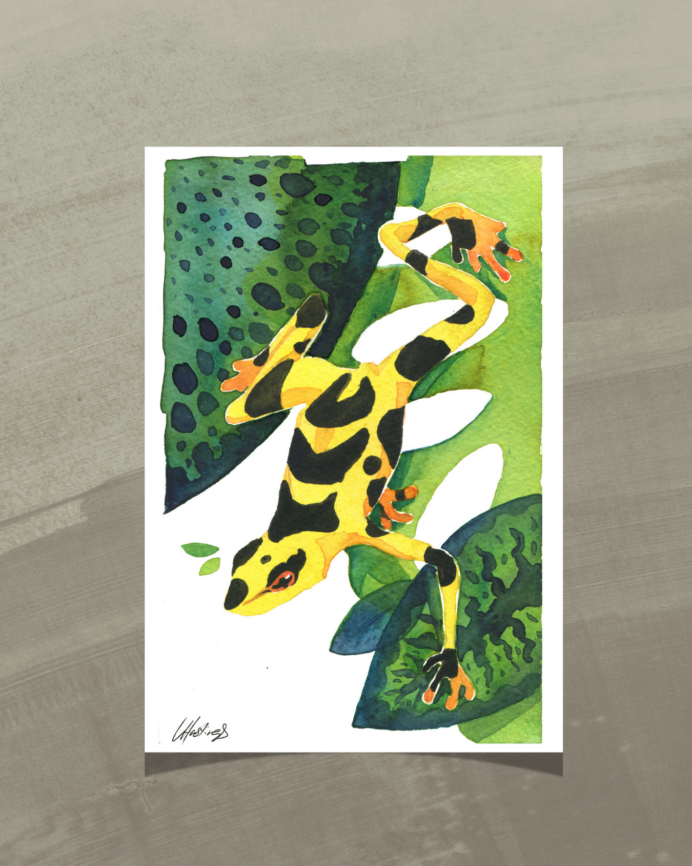 Golden Frog - Original Watercolor Painting