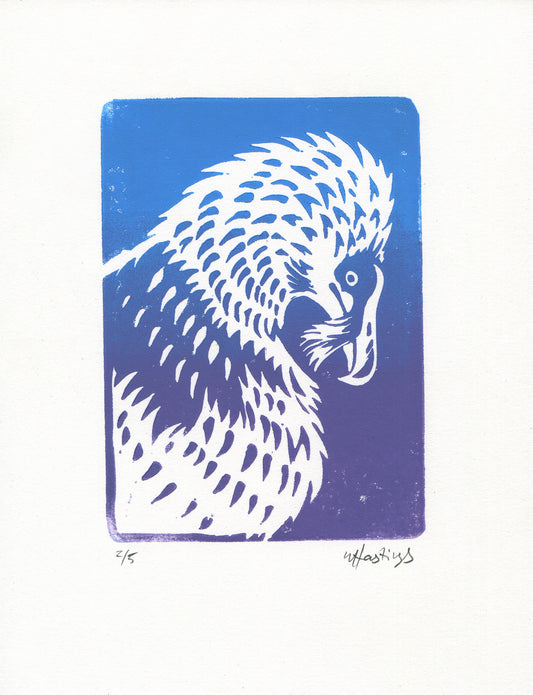 Bearded Vulture 2nd Edition Linocut Print