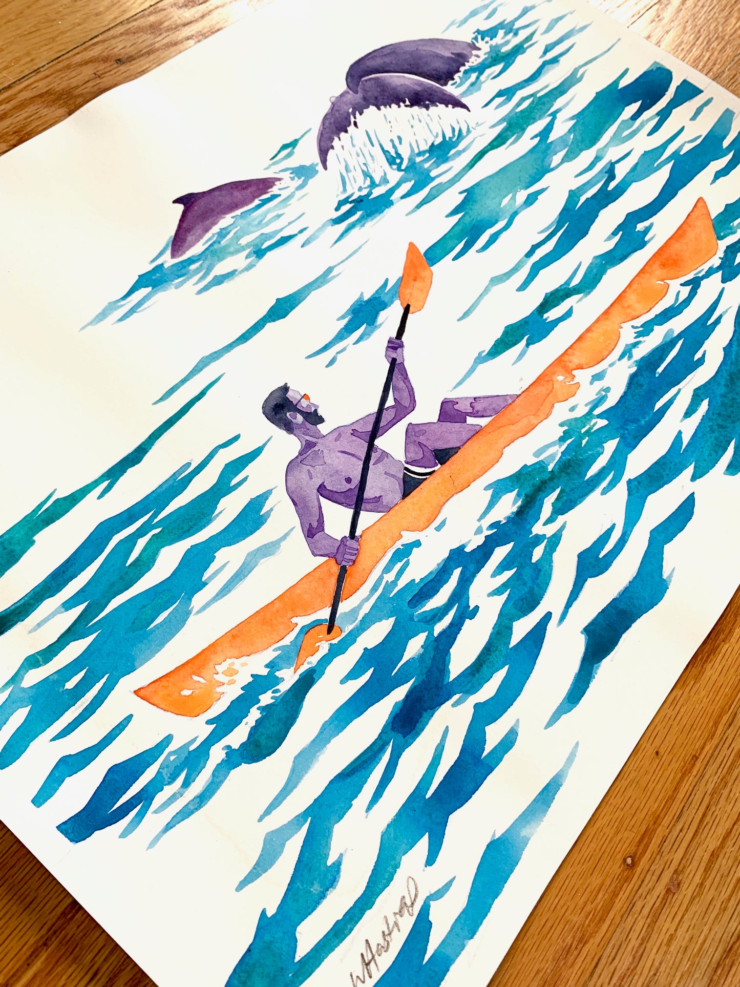 Sea Kayaker Study - Original Watercolor Painting