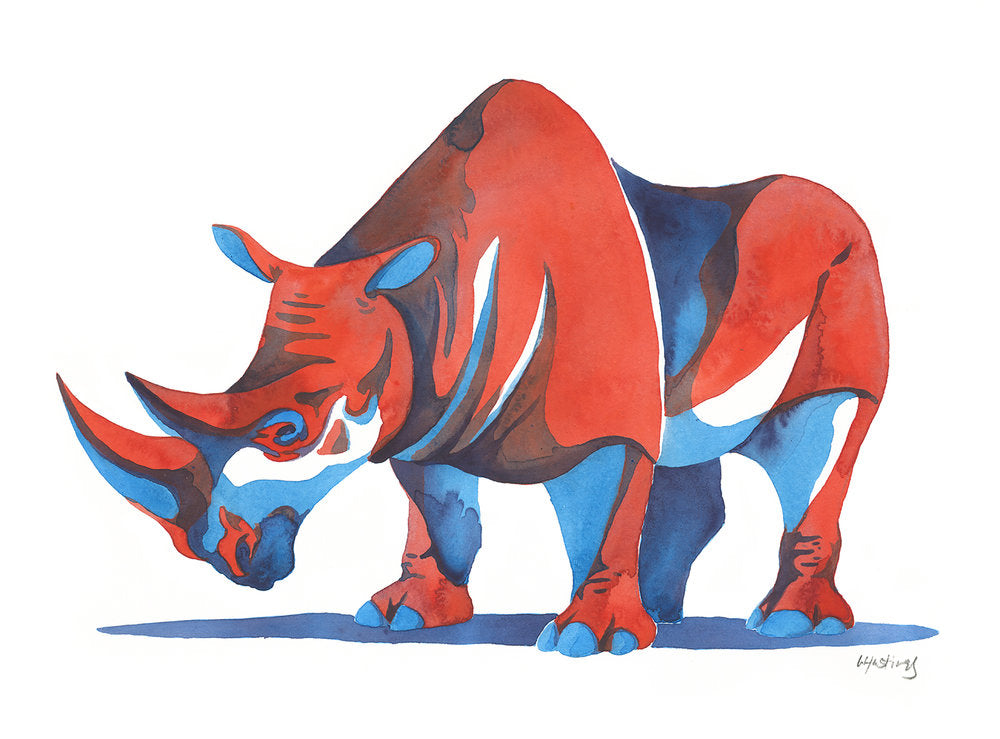 Red Rhino Print