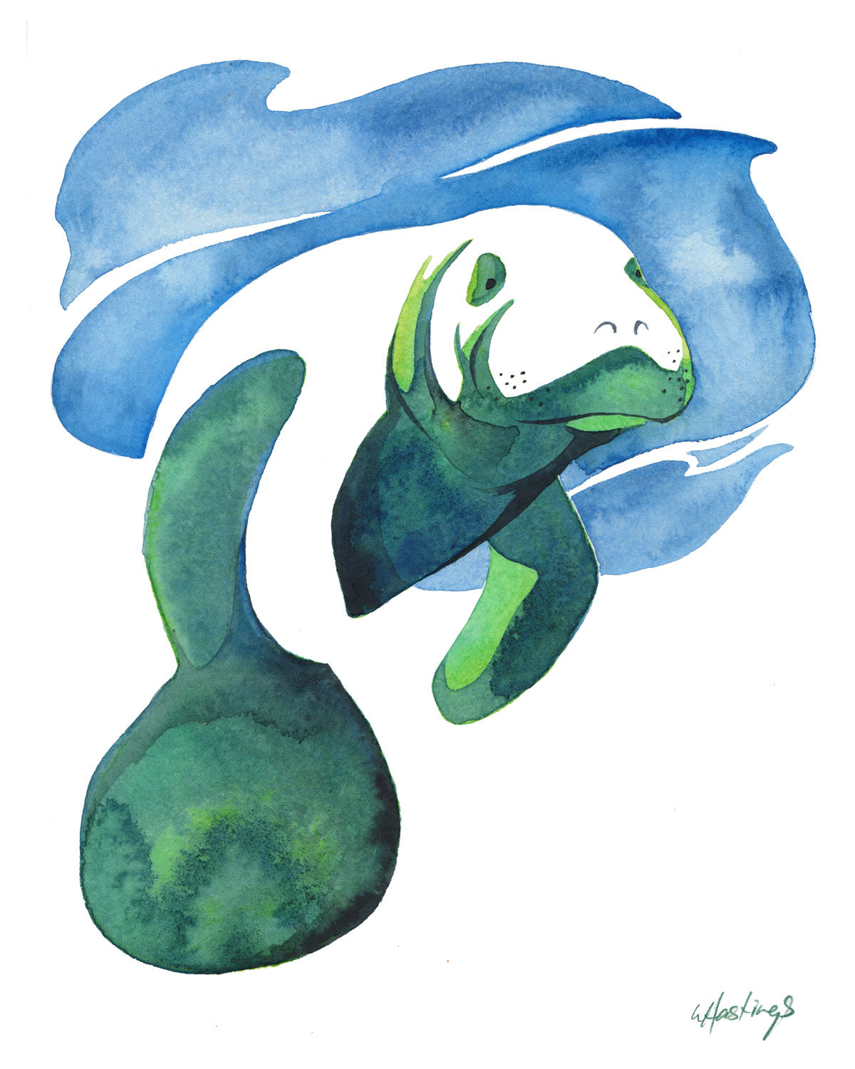 Manatee - Original Watercolor Painting